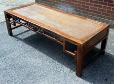 Antique Chinese coffee table elm rattan Ming style Qing Dynasty large altar
