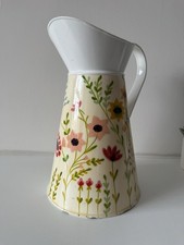 Vintage M&S Metal And Ceramic Jug Shabby Chic enamelled