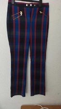 ZARA Ladies Size 8 Red Check Tartan Leggings Skinny Trousers S / 8
