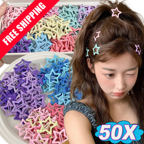 50pcs colorful star hair - star,