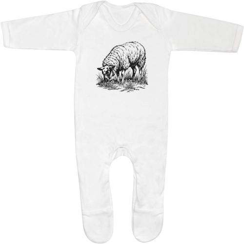Grazing sheep baby - 'grazing, sleepsuit