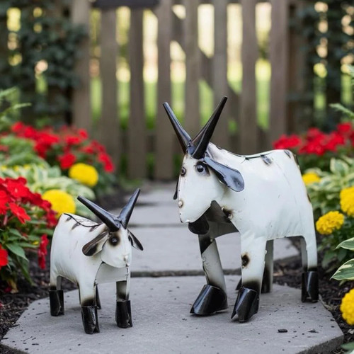 Handmade metal rustic goat - metal,