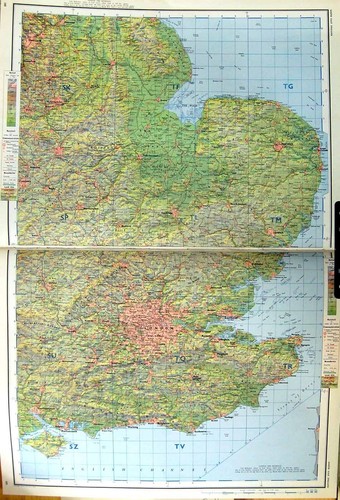 Antique old print map - map, britain