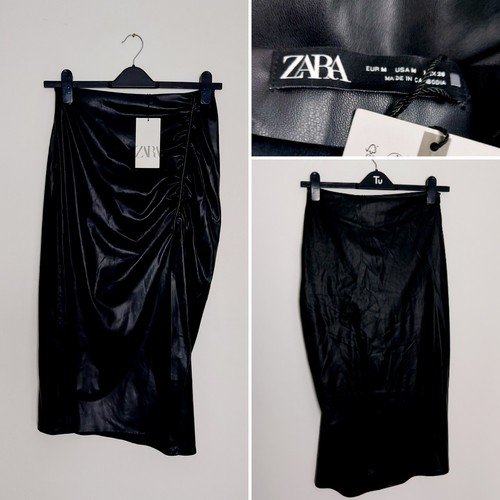 Zara black vegan faux - faux, leather