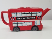 Great British Pottery Co. Miniature Red London Bus Teapot New 14cm x 7cm