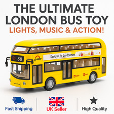 London Yellow Bus Pull Back &