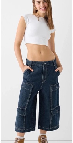 Bershka dark blue jeans - dark,