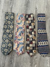 Men's Silk Ties x 4 Vintage St. Michael Excellent Condition Job Lot Bundle