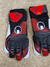 Uhlsport Powerline Starter Soft Goalkeeper Gloves – Black/Red/White, Size 11