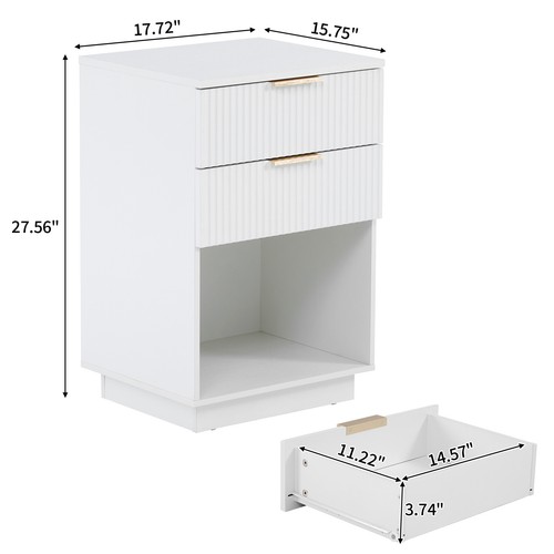Double drawer bedside - double,