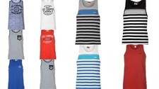 Mens Lee Cooper Lightweight Striped Yarn Dye Vest Top Size  M L XL XXL SLEEVELES