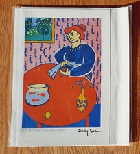 Mrs Matisse Polishes GoldFish Sally Swain Art Greeting Card Humour Large BNWOT