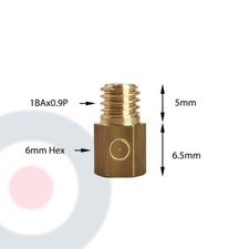 KMT Mikuni type 4/042. M01 main hex carb jet. Sizes 50-720. Made in UK.