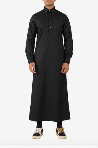 Men black thobe saudi - men's,