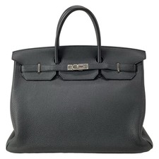 Auth HERMES Birkin 40 Black Togo X Handbag