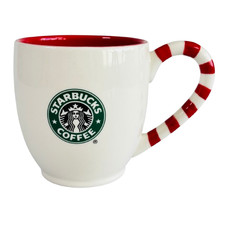 Starbucks Coffee Candy Cane Snowflake Christmas Mug 2010