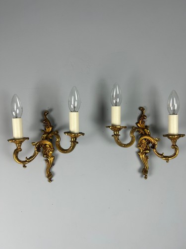 French pair gilded bronze - gilded,