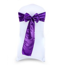 25/50/100/125/150/200 Satin Chair Sashes Fuller Bow for Wedding Party Decoration