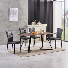 OAK Effect Dining Table Set 6/4 Leather/Velvet/Suede Chairs Kitchen Home Office
