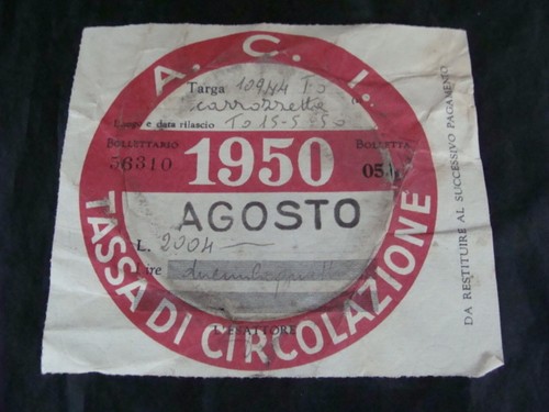 Aci stamp 1950 traffic tax - stamp,