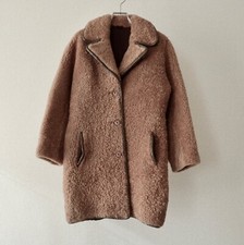 VTG 60s 70s HeaTona boucle sheering teddy bear coat size 14 made in England