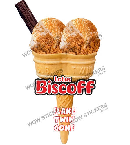 Biscoff flake scoop twin cone - scoop,
