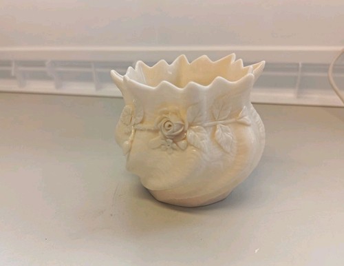 Belleek white planter - belleek,