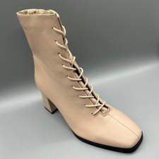 Marks & Spencers M&S Taylor Swift Arabella Boots Ankle Lace Up Cream Womens Uk 7