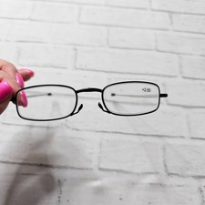 Compact Folding Reading Glasses +2.50 w/ Case Pocket Mini Readers Black