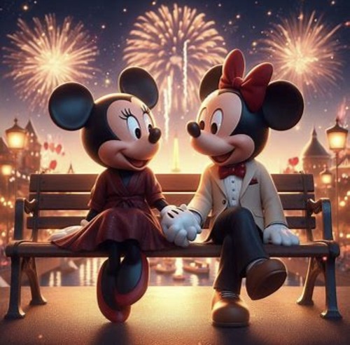 Mickey and minnie mouse - and,