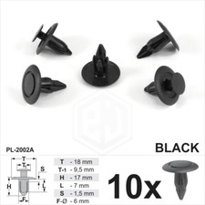 10x 6mm fits - 10x, push