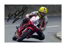 Joey Dunlop 8 A4 reproduction signed mounted photograph poster choice of frame