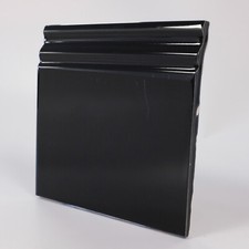 Craven Black Glazed skirting tile 150mm