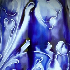 An Antique 19th C. Macintyre Florian Violets Solifleur Vase By William Moorcroft