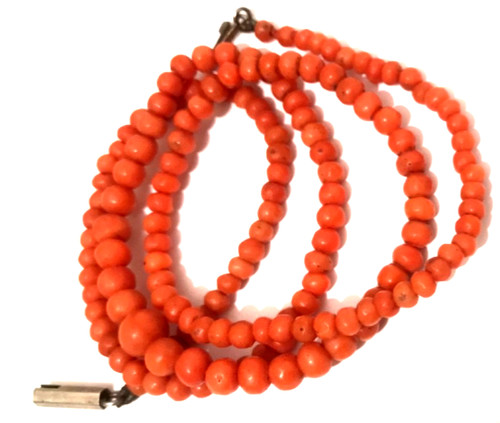 Antique graduated coral bead - graduated,