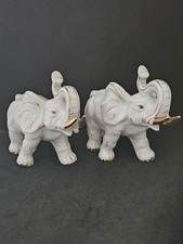 Vintage White Ceramic Elephant