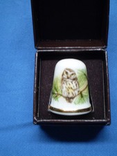 Oakley Fine Bone China Owl Thimble in Box