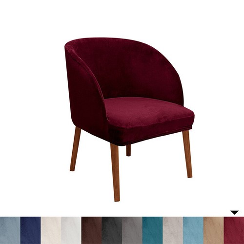 Curved back chair cover velvet - curved,