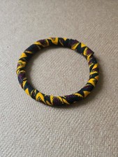 Saffron Yellow Red Black Popular Classic African Print Stackable Bangles Set 2