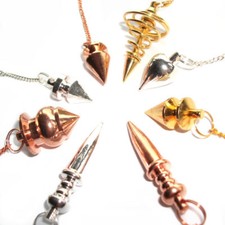Metal Dowsing Pendulum Healing Point Ball Egyptian Coil Copper Gold Silver