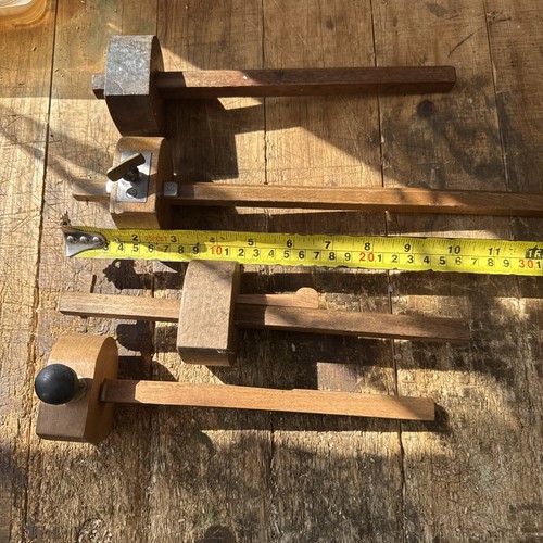 Four vintage wood mortise - four,