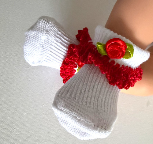Cotton frilled dolls socks - cotton,