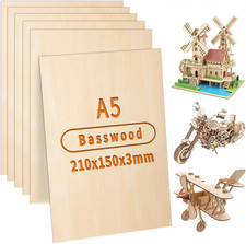 210x150mm basswood sheets - basswood, 3mm