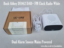 Bush Abbey DS962 DAB+ FM Clock Radio White – Dual Alarm Snooze Mains Powered
