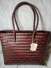 Women's Brown Rattan Woven