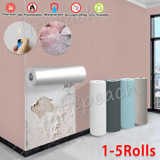 5X Self Adhesive Thermal Insulation Wallpaper Pink Textured Wall Panels’Stickers