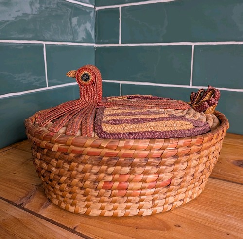 Vintage wicker straw rye grass - vintage,