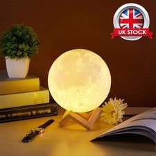 3D Moon Night Light Romantic 16 Colors LED Bedside Touch Globe Lamp With Stand..