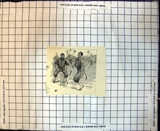 Original Old Antique Print