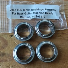 00s 18mm Bass Guitar Bushings Ferrules For Machine Head Tuners x4 Set Chrome #19